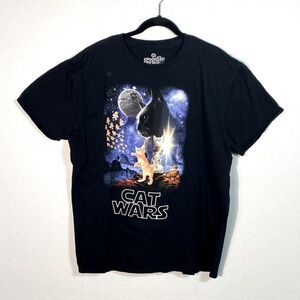 Goodie Two Sleeves Cat Wars Black T-Shirt size 2XL
